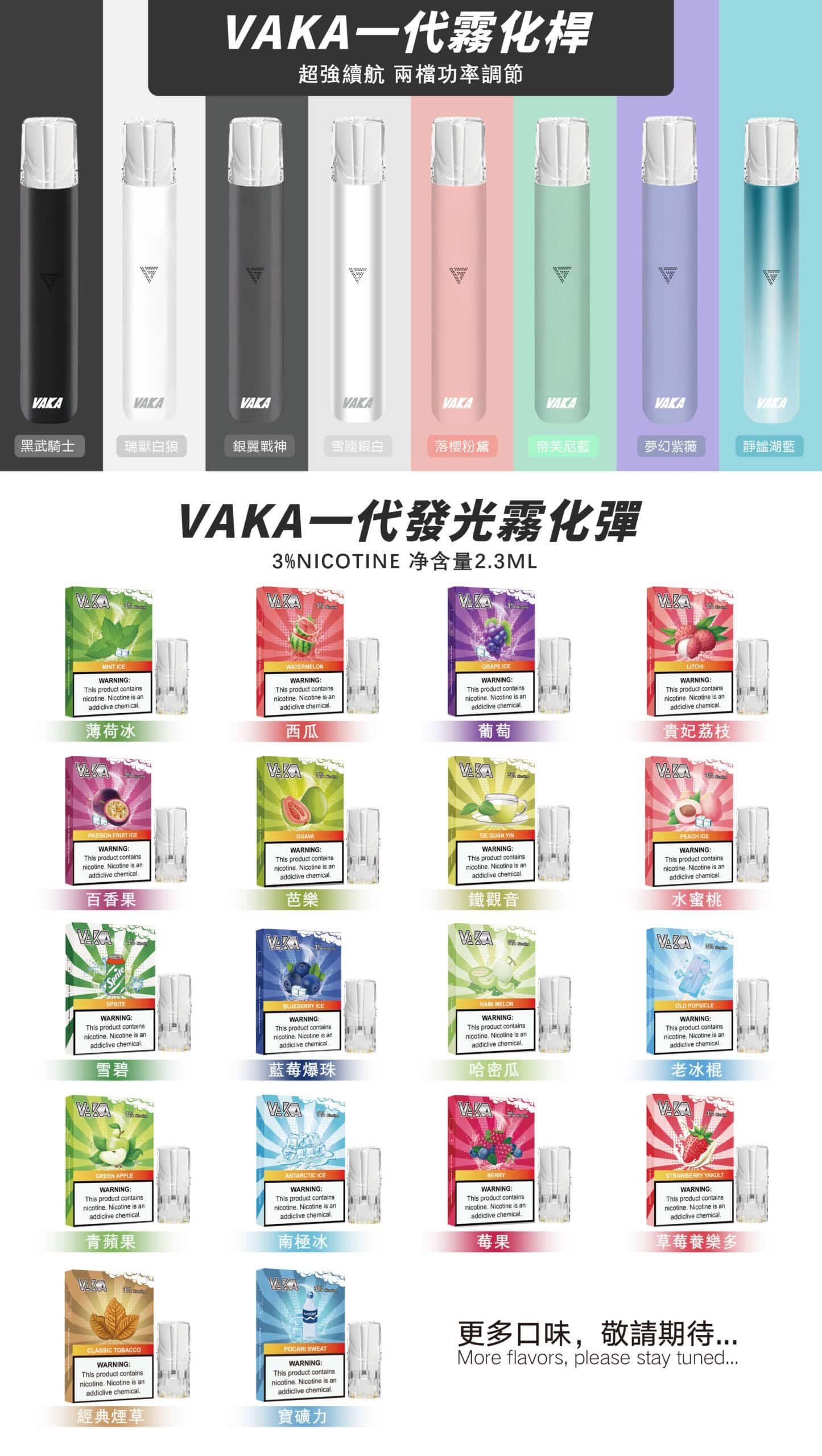 VAKA 一代發光煙彈推薦|高相容副廠・18 款口味・支援 RELX 主機|台灣現貨 3 VAKA一代發光煙彈 高相容副廠煙彈 多口味選擇 支援RELX主機|VAKA 一代發光煙彈推薦|高相容副廠・18 款口味・支援 RELX 主機|台灣現貨
